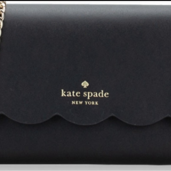 ♠️NWT Kate Spade Gemma Scalloped Smooth Leather Gemma Crossbody Bag, Color Black - Picture 11 of 11